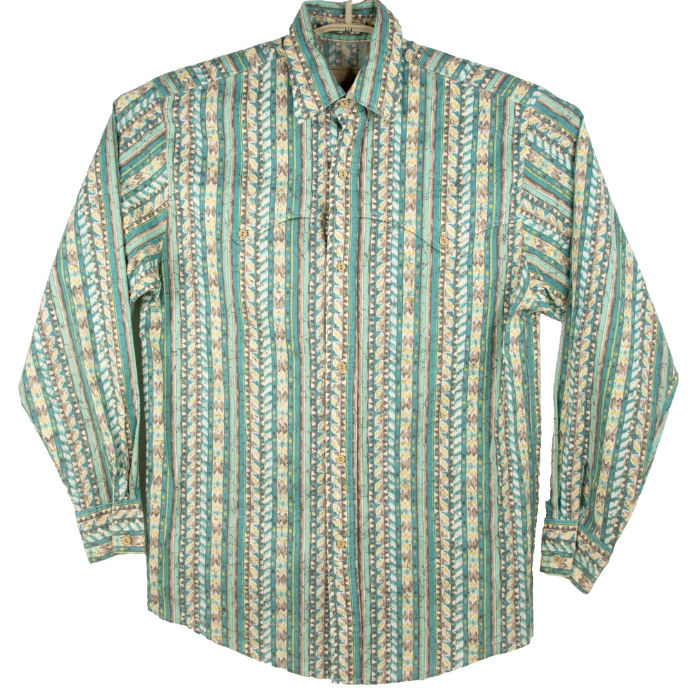 Vintage Steer West Button Down Long Sleeve Shirt USA Mens SIZE M